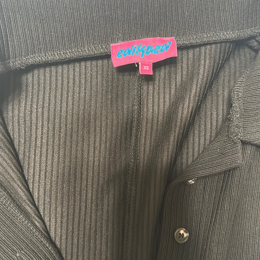 Black Button Down Edikted Romper - image 2